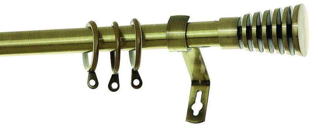 Κουρτινόξυλο Φ19mm Μονό Επεκτεινόμενο 120-210cm Με Άκρα Grace Beauty Bronze 790206