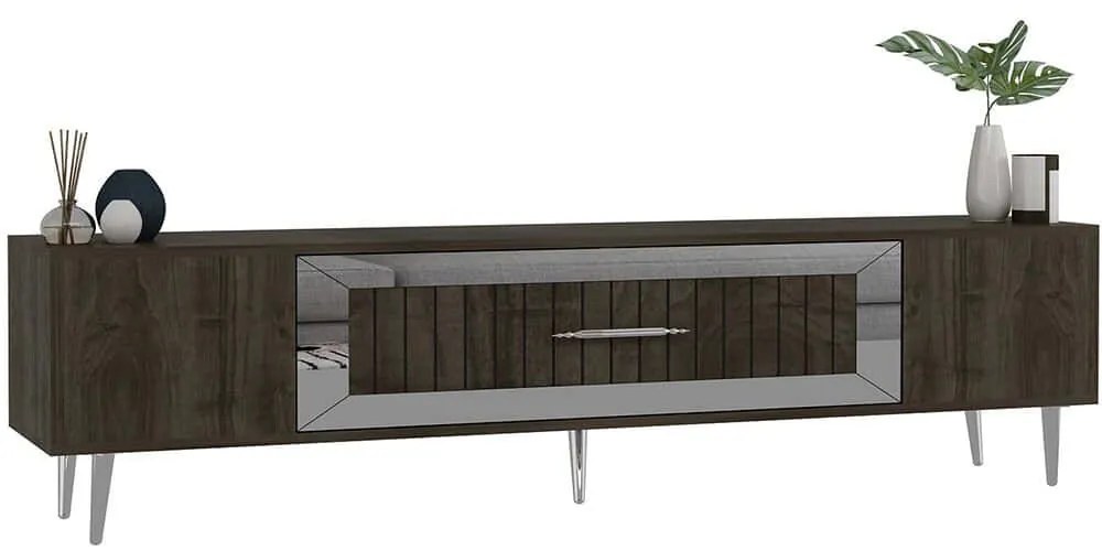 Έπιπλο Τηλεόρασης Dekolp 475OLV3013 150x29,6x48,2cm Walnut-Silver