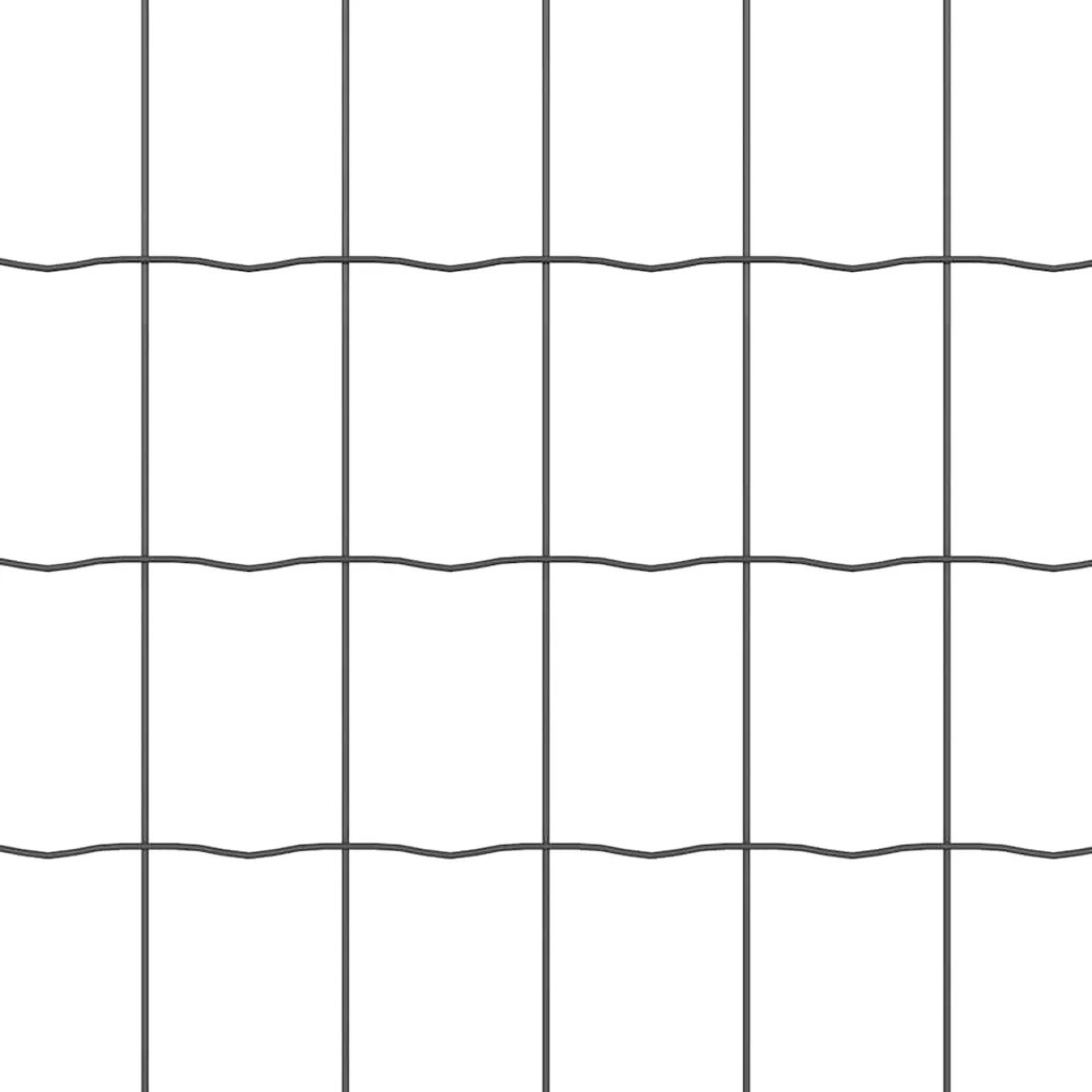 vidaXL Φράχτης Εuro Γκρι 0.8 x 25 m Σίδηρος με επικάλυψη PVC