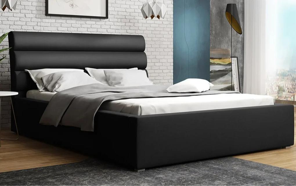 Κρεβάτι Pomona 110, Διπλό, Μαύρο, 180x200, Ταπισερί, Τάβλες για Κρεβάτι, 200x223x100cm, 86 kg | Epipla1.gr