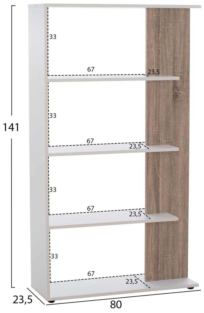 ΒΙΒΛΙΟΘΗΚΗ HARVEY HM8770 80X23X141 ΛΕΥΚΟ