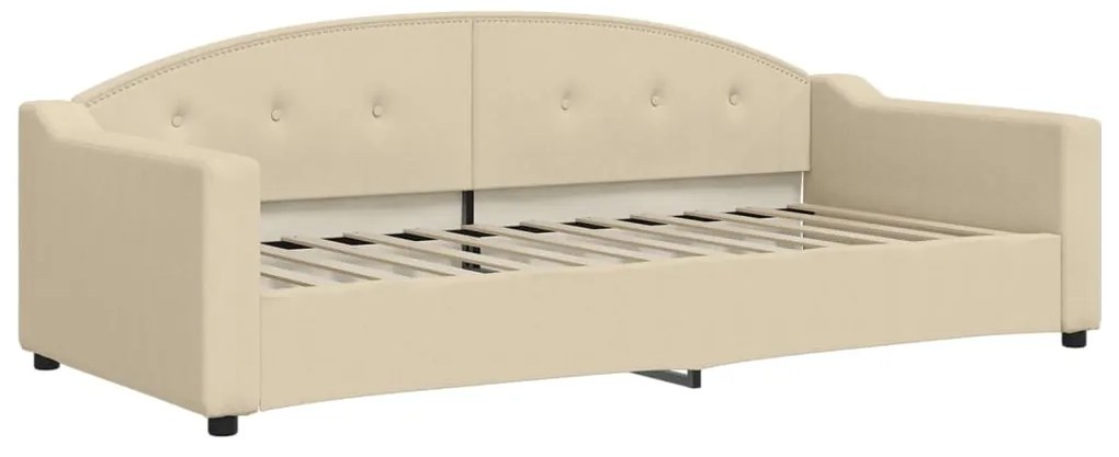 vidaXL Καναπές Κρεβάτι Κρεμ 90 x 200 εκ. Υφασμάτινος