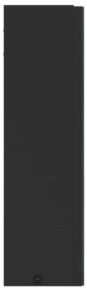 vidaXL Καθρέφτης Μπάνιου με Ντουλάπι &amp; LED Μαύρο 60 x 13 x 52 εκ.