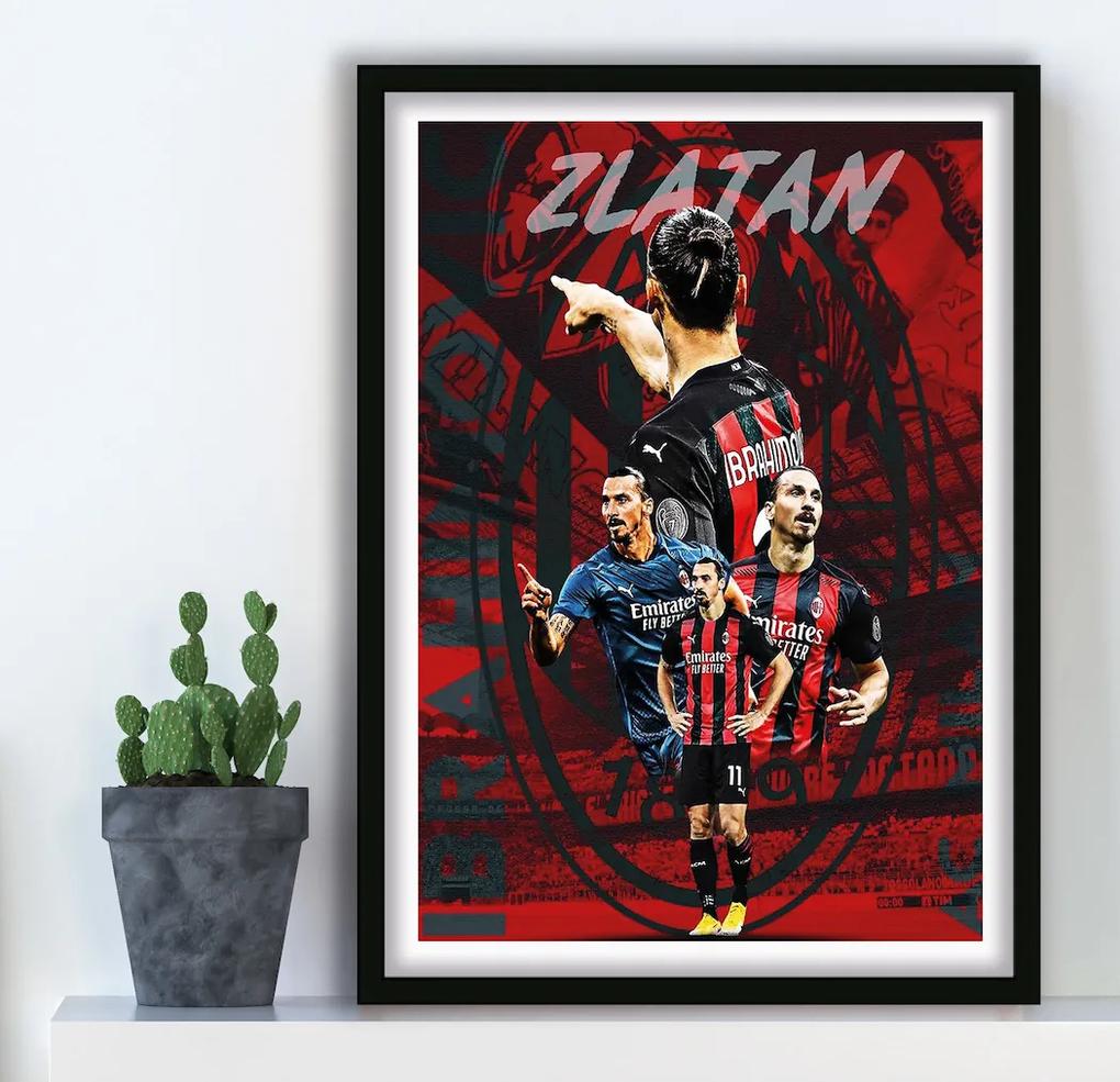 Πόστερ &amp; Κάδρο Zlatan Ibrahimovic SC028 30x40cm Μαύρο Ξύλινο Κάδρο (με πόστερ)