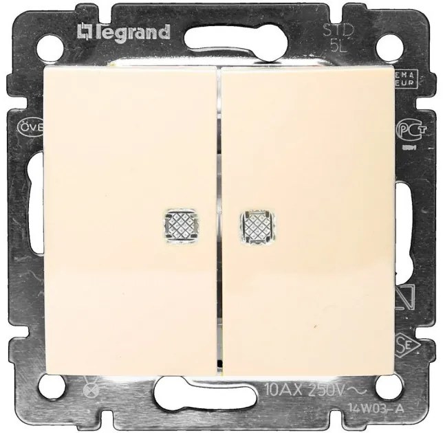 Διακόπτης κομμυτατέρ φωτεινός Valena LEGRAND-774328-Ivory/Κρεμ 774328
