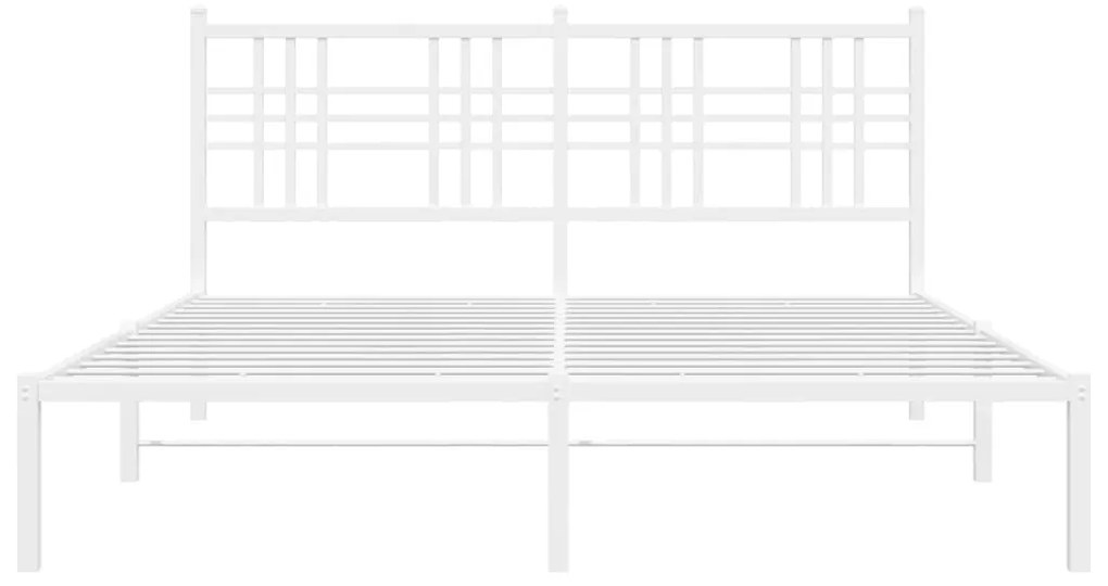 vidaXL Πλαίσιο Κρεβατιού με Κεφαλάρι Λευκό 160x200 εκ. Μεταλλικό