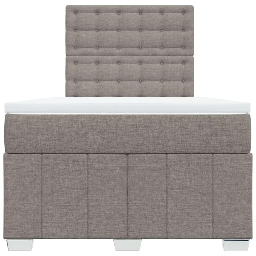 vidaXL Κρεβάτι Boxspring με Στρώμα Taupe 120x200 εκ. Υφασμάτινο