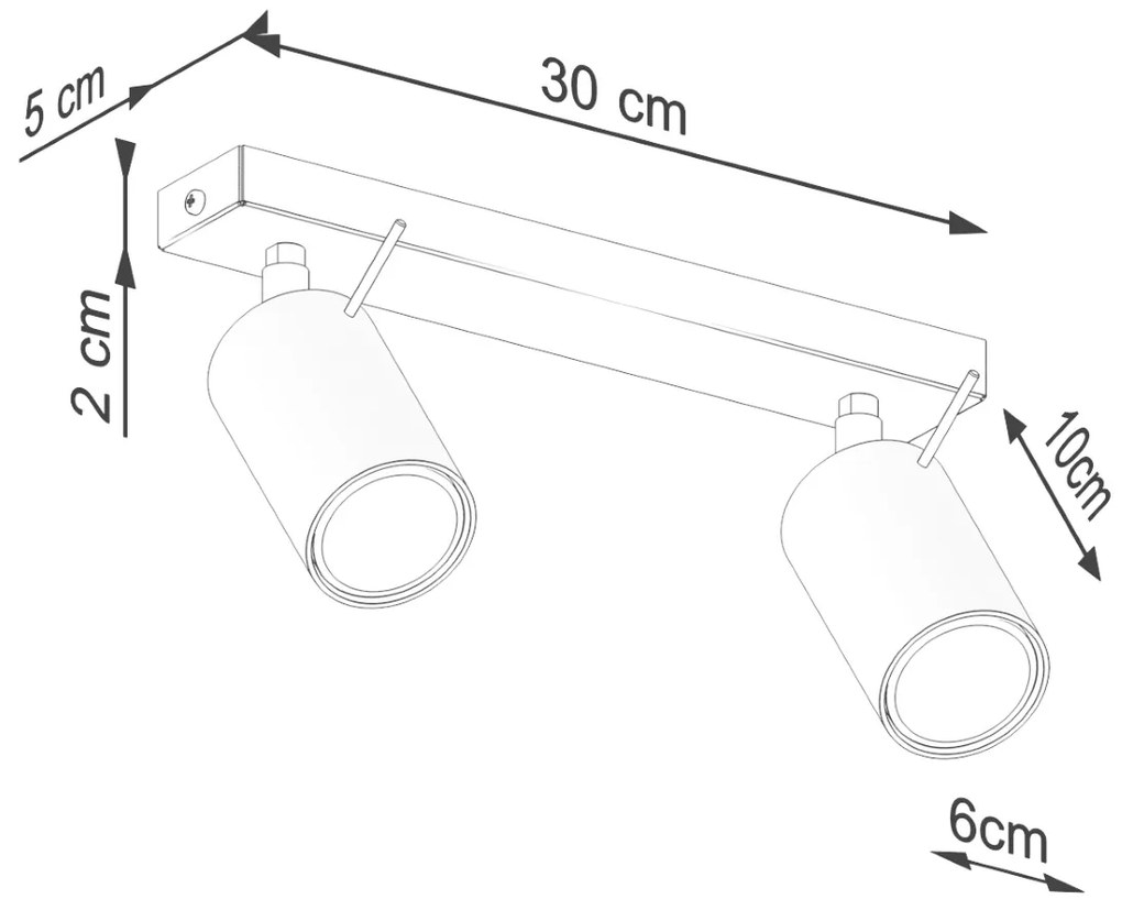 Sollux Φωτιστικό οροφής RING 2 μπεζ,ατσάλι,2xGU10,max 10W LED,IP20