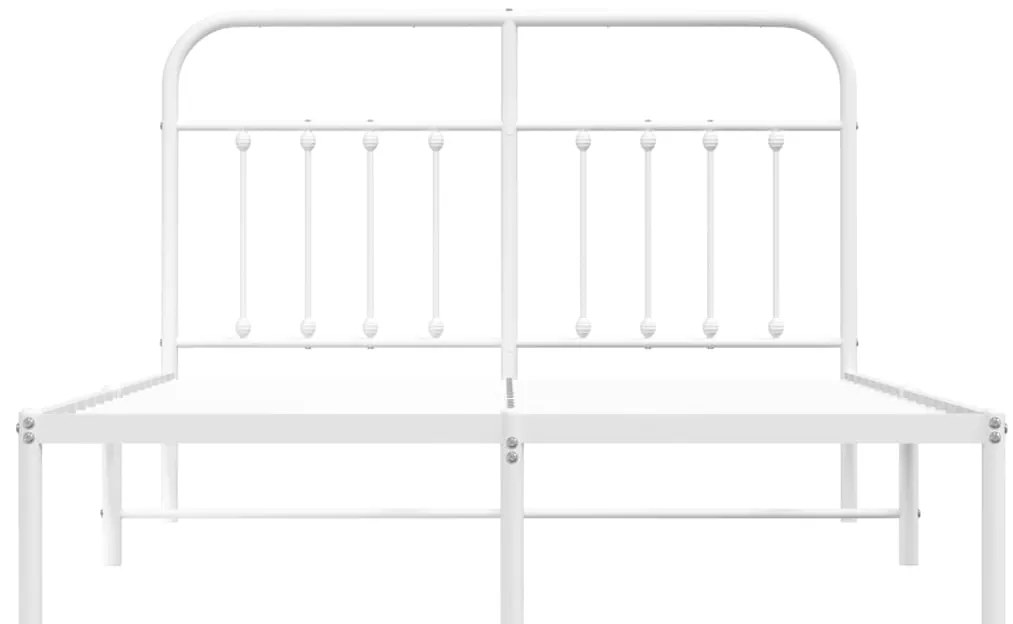 vidaXL Πλαίσιο Κρεβατιού με Κεφαλάρι Λευκό 140 x 200 εκ. Μεταλλικό
