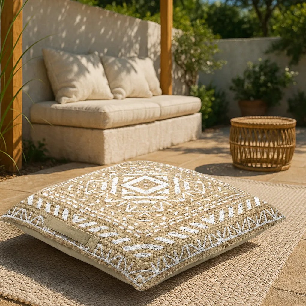 Μαξιλάρα Δαπέδου (60x60x10) S-F Nikaia White C6D087002