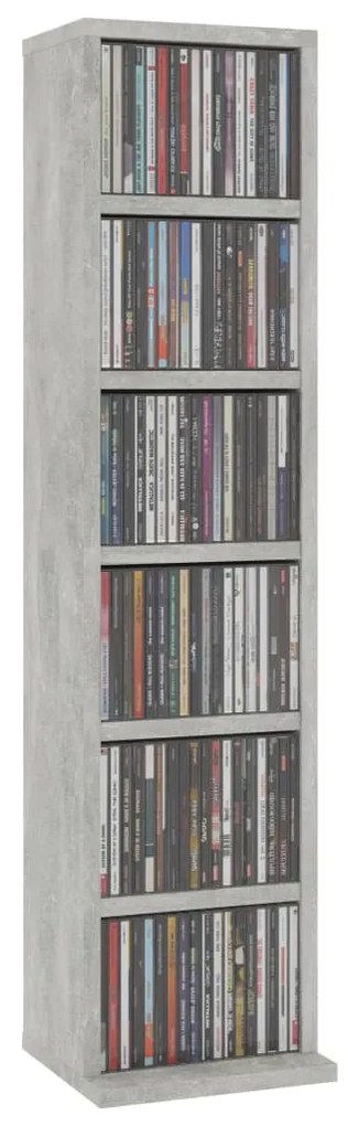 Έπιπλο για CD Γκρι Σκυροδέματος 21x20x88 εκ. Επεξεργασμένο Ξύλο 800355