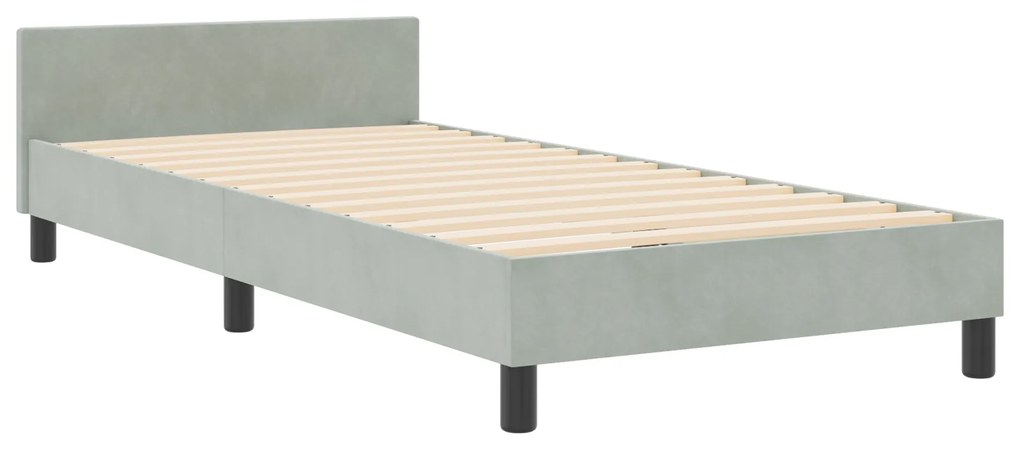 vidaXL Κρεβάτι Γκρι Ανοιχτό 180x200 cm Βελούδο