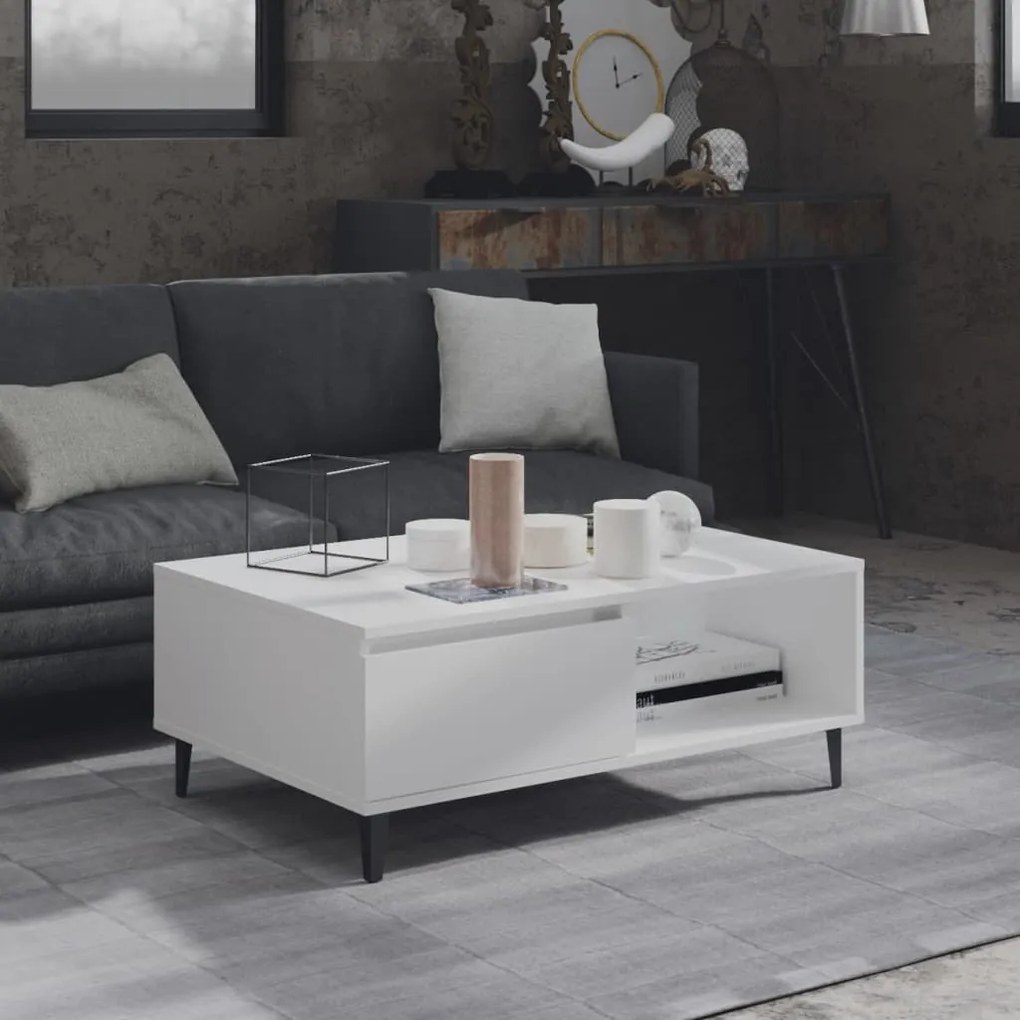 vidaXL Τραπεζάκι Σαλονιού Λευκό 90 x 60 x 35 εκ. από Μοριοσανίδα
