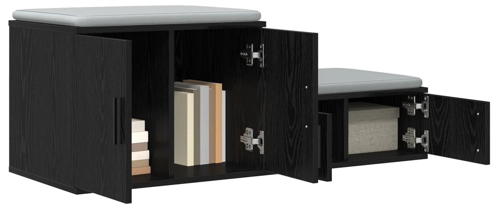 vidaXL Ντουλάπα Αποθήκευσης Μαύρη 127x41x40 εκ. Επεξεργασμένο ξύλο