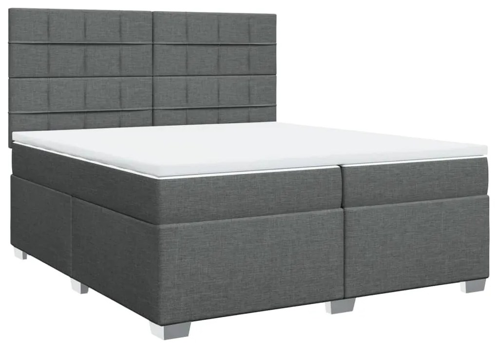 ΚΡΕΒΑΤΙ BOXSPRING ΜΕ ΣΤΡΩΜΑ ΣΚΟΥΡΟ ΓΚΡΙ 200X200 ΕΚ. ΥΦΑΣΜΑΤΙΝΟ 3292896