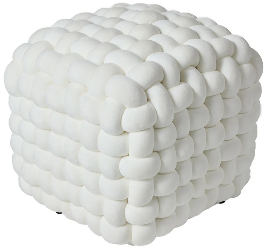 Πουφ (43x43x40) Das Home Stool line Λευκό