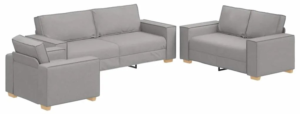 vidaXL Σετ Καναπέ με μαξιλάρι 3 pcs Γκρι 220 x 78 x 84 εκ. ύφασμα