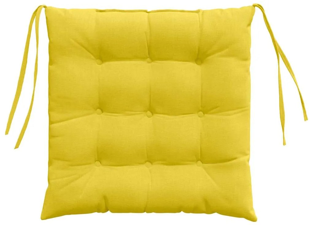 vidaXL Μαξιλάρια καθισμάτων 2 pcs Απαλό Κίτρινο 40 x 40 x 6 cm ύφασμα