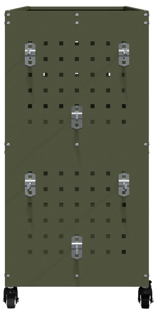 vidaXL Καρότσι εργαλείων με ράφι Λαδί 75 x 35 x 73 εκ. Κρύα χάλυβας