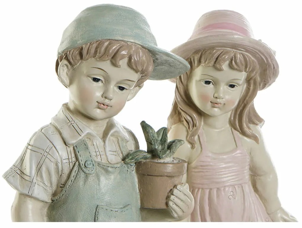 Διακοσμητική Φιγούρα DKD Home Decor Μπλε Ροζ Ρητίνη Παιδί (18 x 15 x 41 cm) (2 pcs)