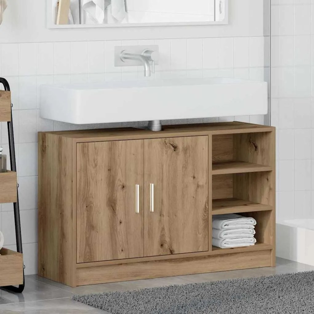 vidaXL Ντουλάπι Νιπτήρα με αποθήκευση Artisan Oak 90 x 29 x 55 εκ.