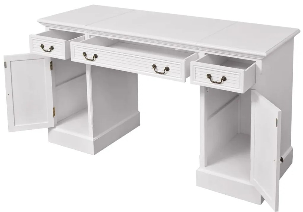 vidaXL Γραφείο Δύο Όψεων Λευκό 140 x 48 x 80 εκ.