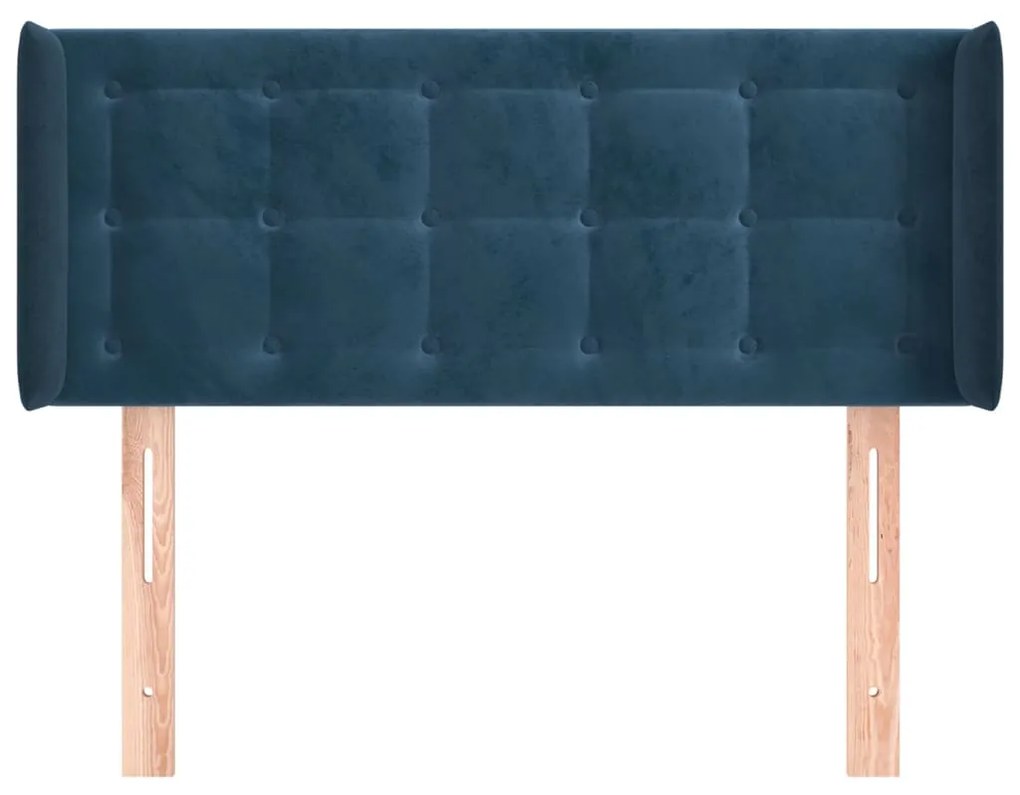 Κεφαλάρι με Πτερύγια Σκούρο Μπλε 103x16x78/88 εκ. Βελούδινο 3119248