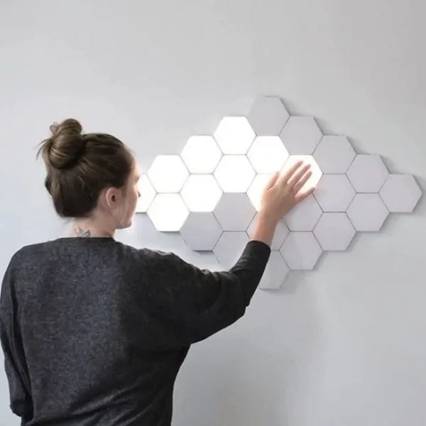 LED Επιτοίχια Φωτιστικά Λευκά & Τηλεχειριστήριο σετ 3 τμχ NO:7