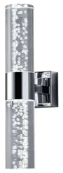 Φωτιστικό Τοίχου Led Bolsa 2x300Lm 7x30cm Chrome-Clear 282410206 Trio Lighting Metal,Acrylic