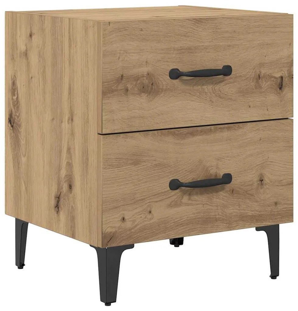 vidaXL Ντουλάπι κρεβατιού 2 pcs artisan δρυς 40 x 35 x 47.5 εκ