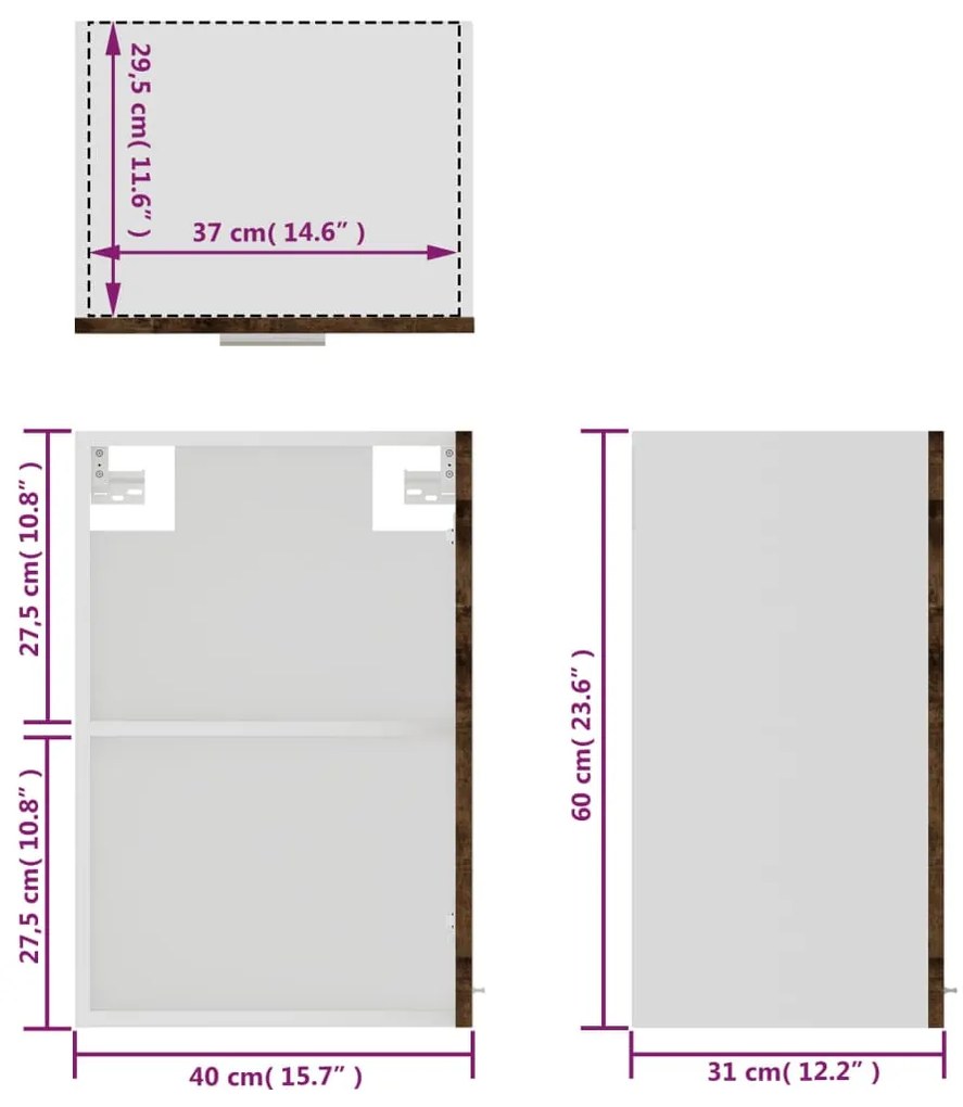 ΚΡΕΜΑΣΤΟ ΝΤΟΥΛΑΠΙ ΓΥΑΛΙΝΟ ΓΚΡΙ SONOMA 40X31X60 ΕΚ. ΕΠΕΞ. ΞΥΛΟ 826346