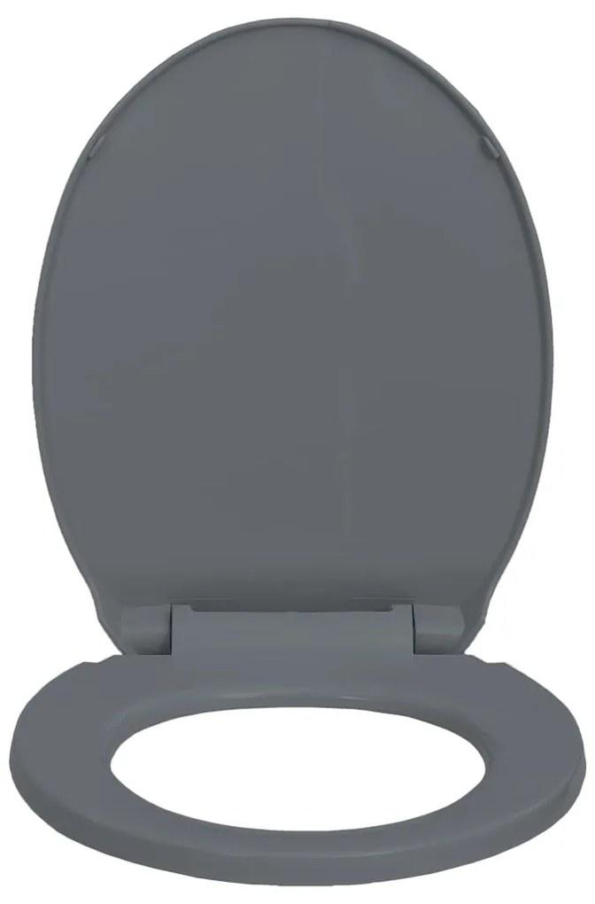 vidaXL Κάλυμμα Λεκάνης με Soft Close & Quick Release Οβάλ Γκρι