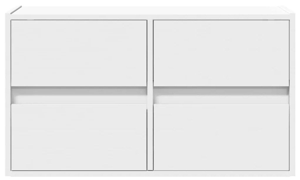 vidaXL Έπιπλο Τοίχου Τηλεόρασης με LED Λευκό 80x31x45 εκ.