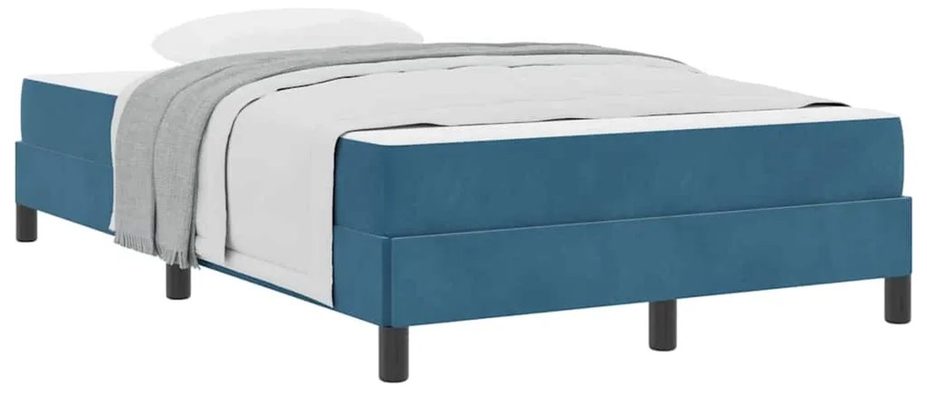 vidaXL Κρεβάτι box spring με στρώμα Σκούρο Μπλε 120 x 190 cm Βελούδο