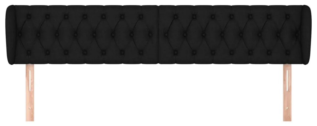 vidaXL Κεφαλάρι με Πτερύγια Μαύρο 183x23x78/88 εκ. Υφασμάτινο