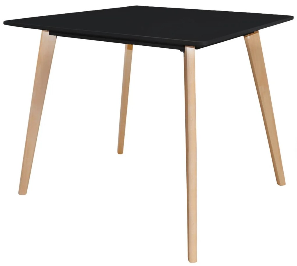 Τραπέζι MARTIN Φυσικό/Μαύρο MDF/Ξύλο 80x80x75cm