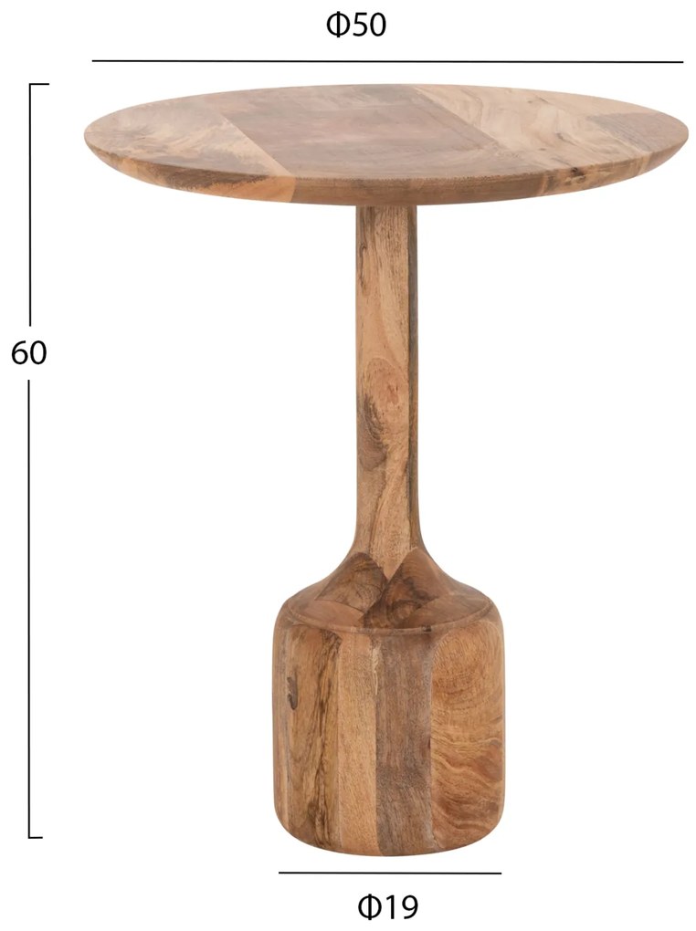 ΣΕΤ 3 ΣΤΡΟΓΓΥΛΑ ΤΡΑΠΕΖΑΚΙΑ ΣΑΛΟΝΙΟΥ GOBLET HM18348 ΞΥΛΟ ΑΚΑΚΙΑΣ Φ50x60Υεκ