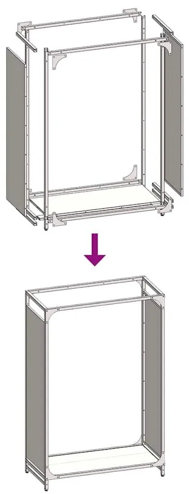 Ράφι για καυσόξυλα Ελαιοπράσινο 60x28x90cm Ατσάλι ψυχρής έλασης - Πράσινο