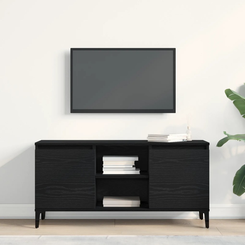vidaXL Βάση Τηλεόρασης σε Μαύρο Δρυς 102x35x50 εκ. από Επεξεργασμένο Ξύλο