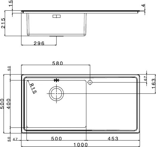 Νεροχύτης Apell Linear LNP1001R