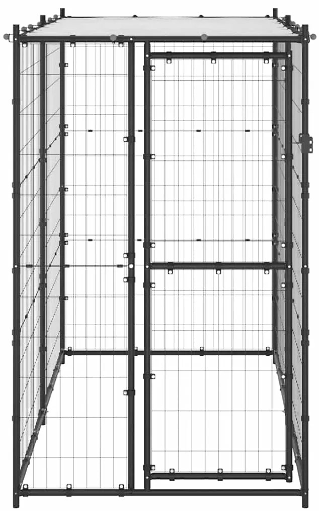 vidaXL Κλουβί Σκύλου Εξ. Χώρου Ατσάλι 110 x 220 x 180 εκ. με Στέγαστρο