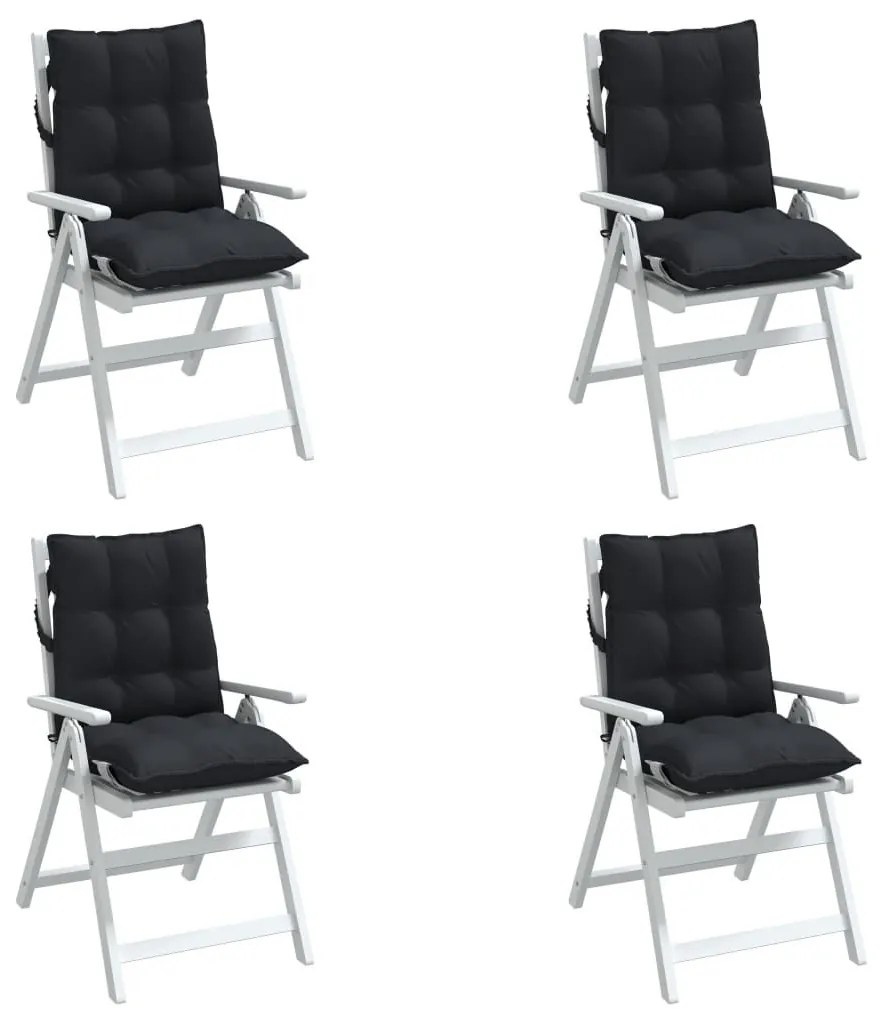 Μαξιλάρια Καρέκλας Χαμηλή Πλάτη 4 τεμ. Μαύρο Ύφασμα Oxford - Μαύρο