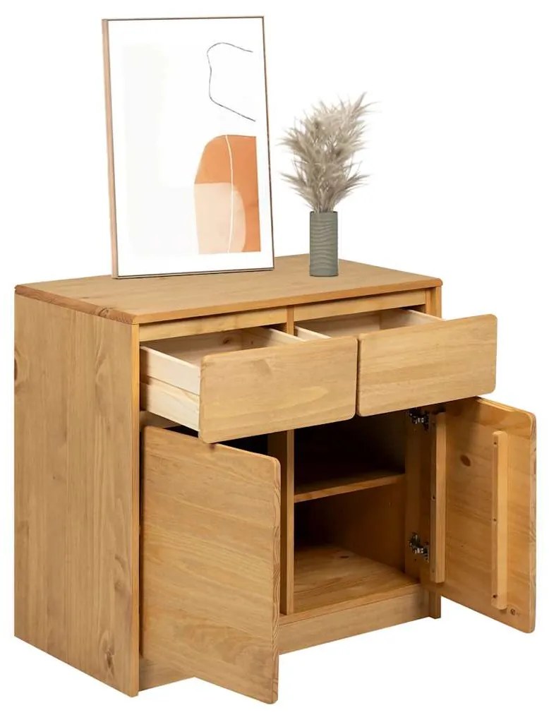 vidaXL Ντουλάπι SAUDA Δρυς 80x43x75,5 εκ. από Μασίφ Ξύλο Πεύκου