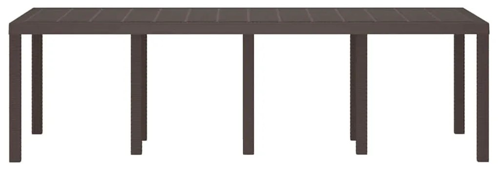 vidaXL Καφέ Τραπέζι Κήπου 250 x 100 x 73 εκ, Πολυ Ρατάν