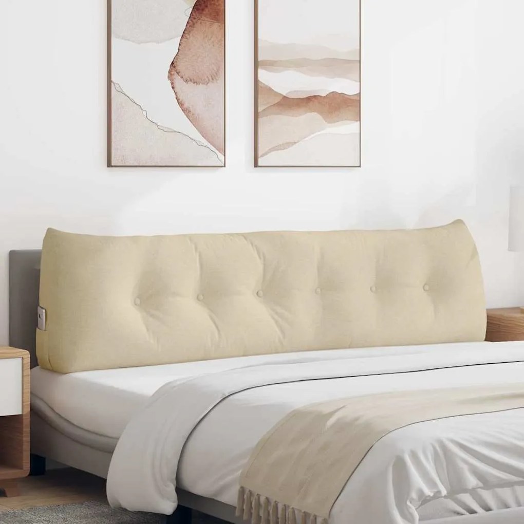 vidaXL Μαξιλάρι Πλάτης Κρεμ 180 x 24 x 50 εκ ύφασμα