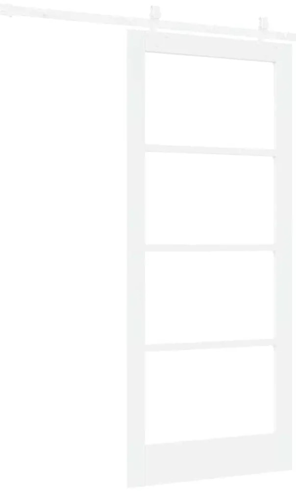 vidaXL Συρόμενη Πόρτα Λευκό 86 x 198.5 cm Ξύλο και μέταλλο