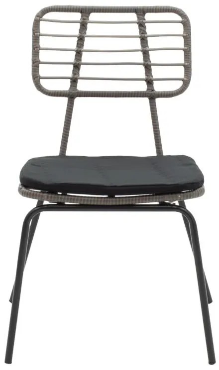 Τραπεζαρία Naoki-Kliton A σετ 7τεμ μαύρο μέταλλο και ανθρακί αλουμίνιο 150x80x74εκ 150x80x74 εκ.