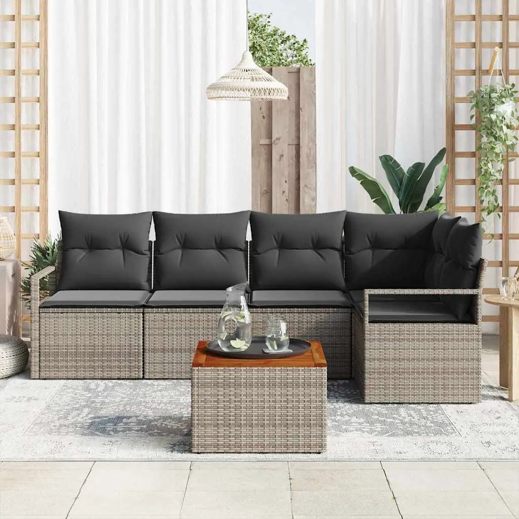 vidaXL Σετ Καναπέ Κήπου 6 pcs Γκρι