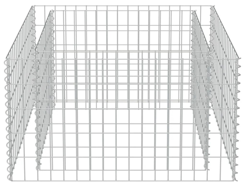 Συρματοκιβώτιο-Γλάστρα Υπερυψωμένη 90x90x50 εκ. Γαλβ. Χάλυβας - Ασήμι