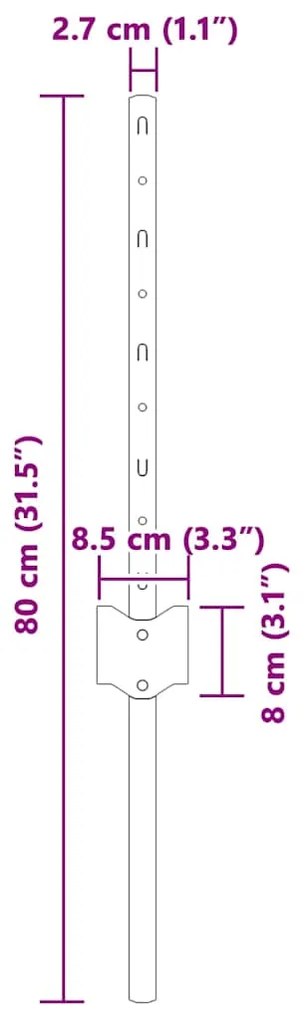 vidaXL Πό posts φράχτη Χειροκίνητος 22 pcs Πράσινο Ατσάλι